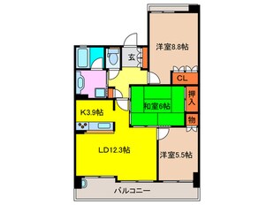 ジオ彩都みなみ坂六番館(1002)の物件間取画像